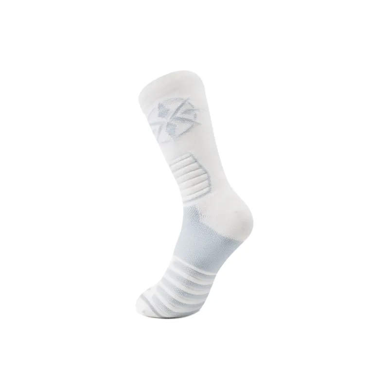 LiNing Basketball Collection Mid Calf Socks Unisex 1 Pack White Pearl-2