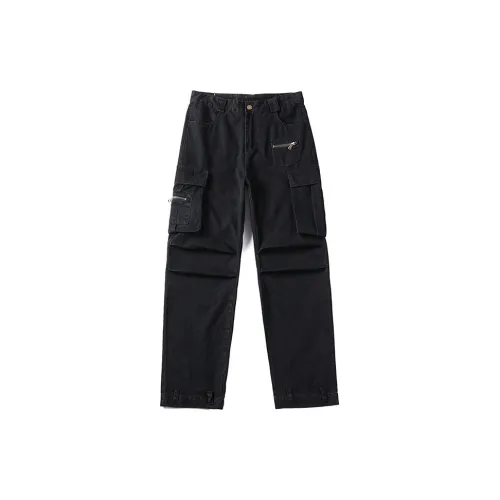 BABUGGE Casual Pants Unisex Washed Black