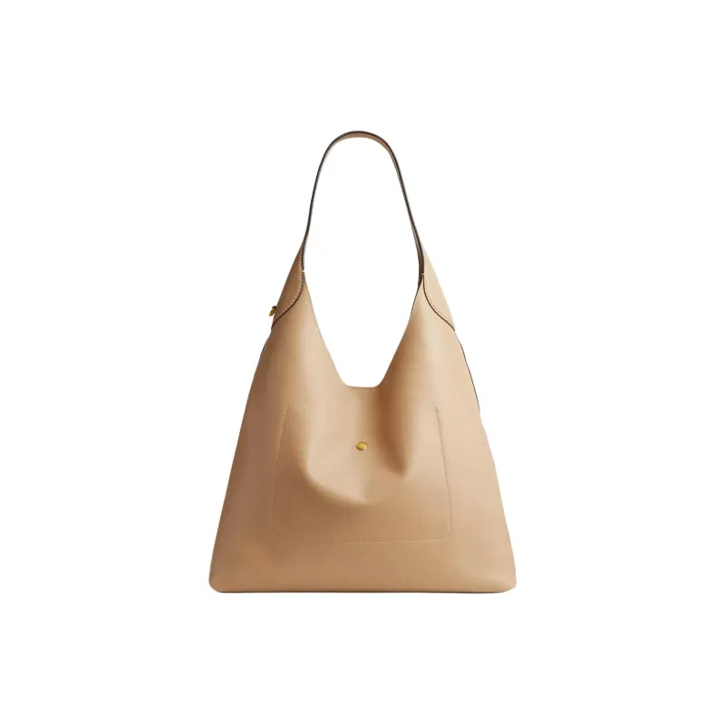 COACH Brooklyn Natural Grain Leather Hobo Bag, Handbag, Shoulder Bag Women's Brass & Tan-2