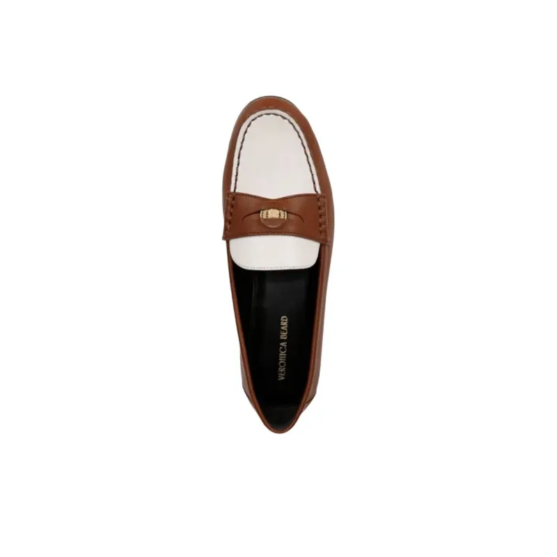 VERONICA BEARD Penny Loafers Women's White Umber-3