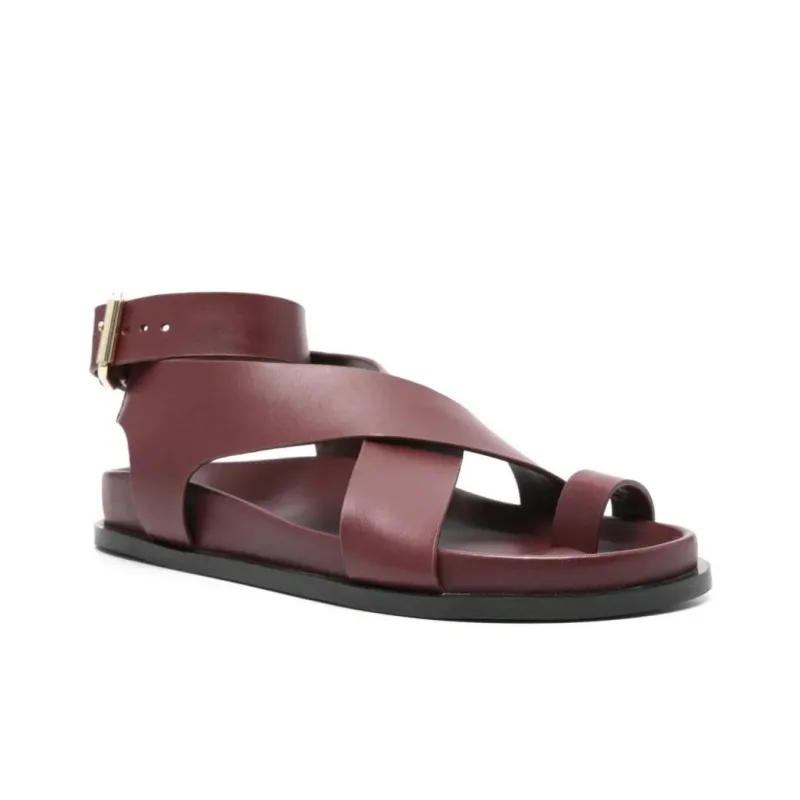 A.EMERY One Strap Sandals Women's Burgundy-2