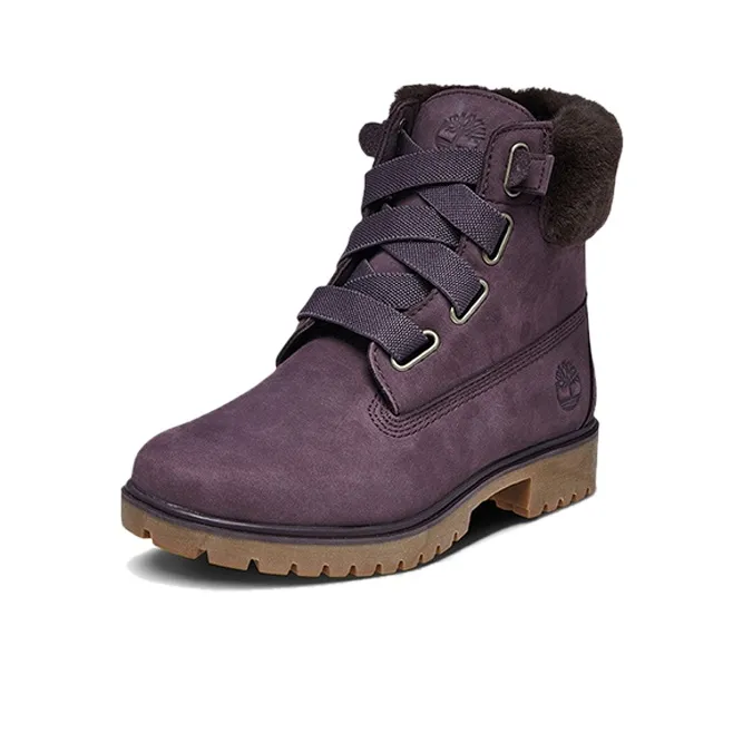 Timberland 6 Inch Jayne Shearling Waterproof Wide Fit Boots 'Dark Purple' Women's-1