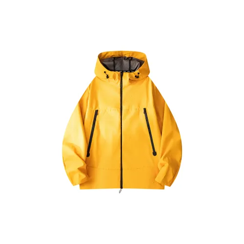 KFKU Windbreaker Jackets Unisex Dense Orange-Yellow