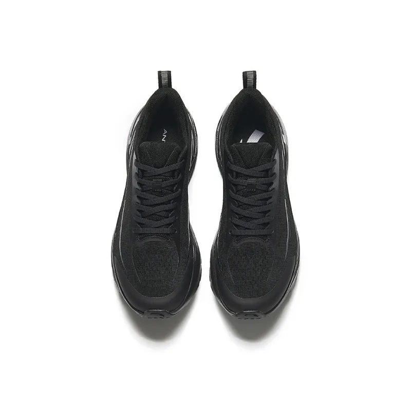 Anta Cushioned Slip Resistant Low Top Running Shoes Men's Black Gray-2