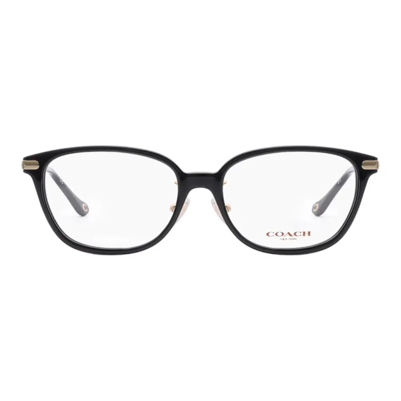 COACH Plate Frame Irregular Shape Eyeglass Frames Unisex Black-1