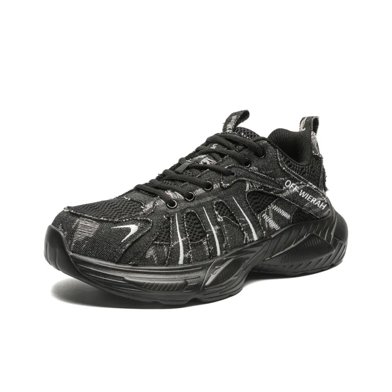 OFF-WIERAH Anti-Slip And Wear-Resistant Breathable Low-Top Chunky Sneakers Men's-0