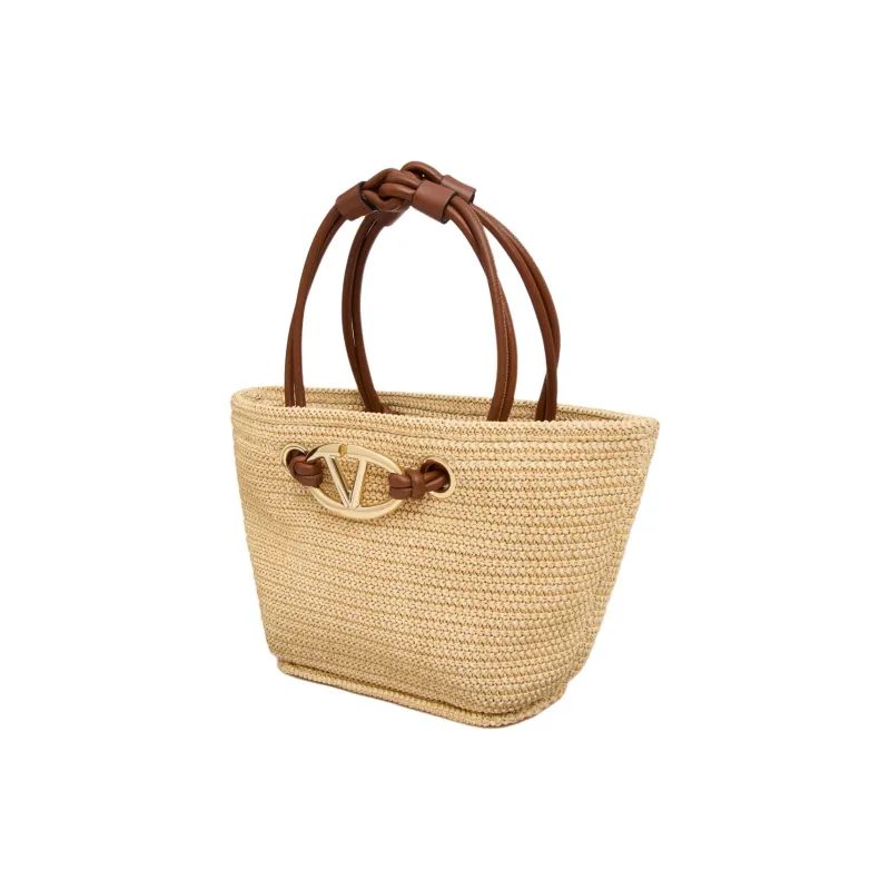 Valentino GARAVANI Synthetic Raffia Tote Bag, Shopping Bag, Handbag Small Size Women's Natural-2