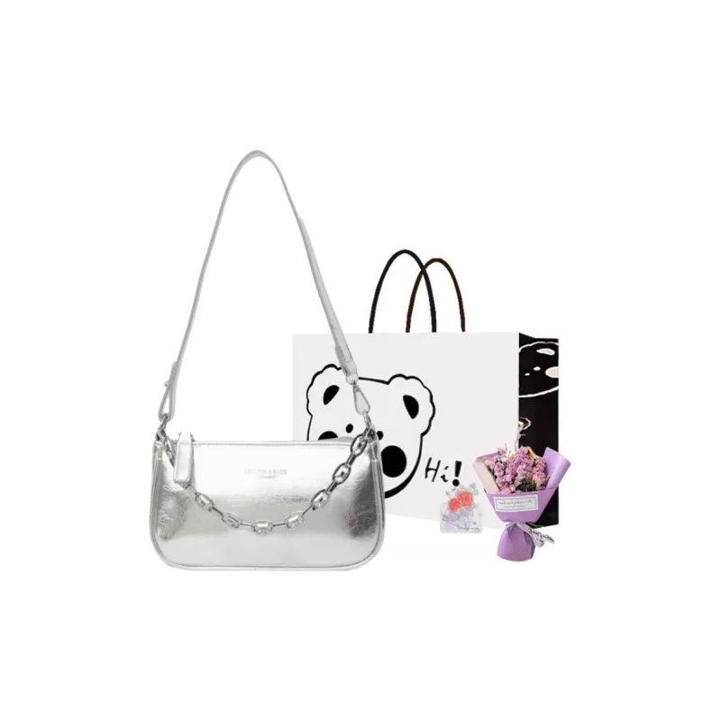 NX DOUGHNUT PU Handbag, Shoulder Bag Women's Silver, Dazzling Color, Silver, Black, Pink, Gold-23