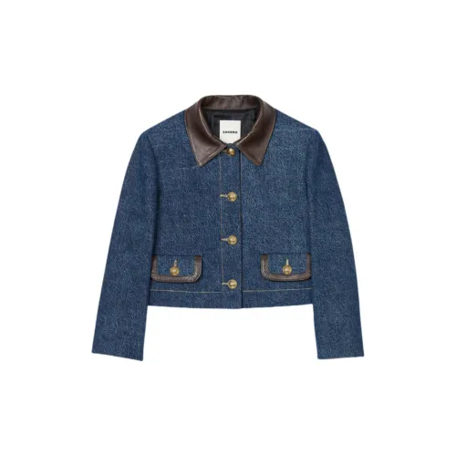 Sandro Denim Jackets Women's Blue