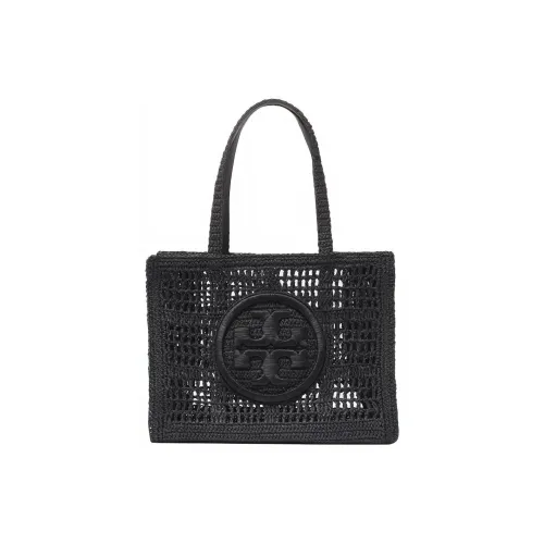 TORY BURCH Ella Raffia Handbag Small Size Women's Black