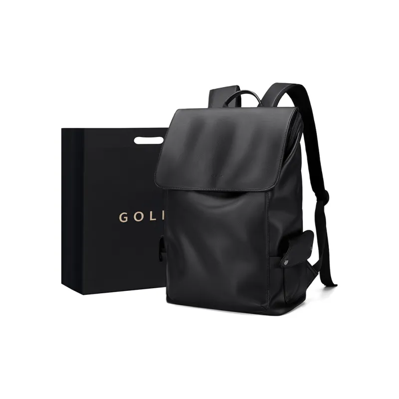 GOLF Synthetic Leather Students Backpack Tubas Men's Black/Gray-0