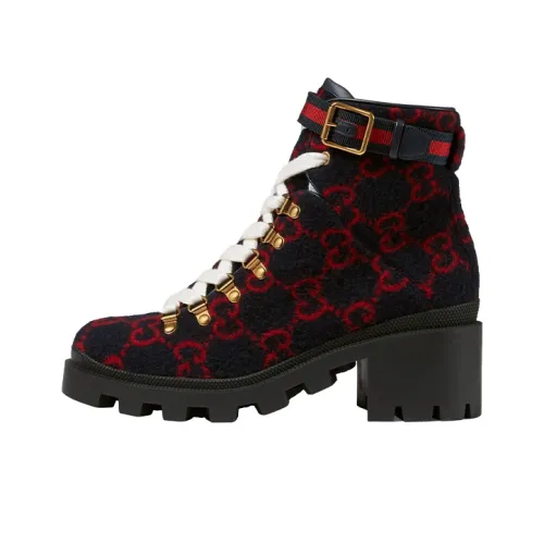 GUCCI Ankle Boots Women's Black/Red