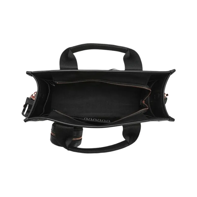 FILA Polyurethane Tote Bag, Shopping Bag, Shoulder Bag, Handbag Extra Small Women's Black-5