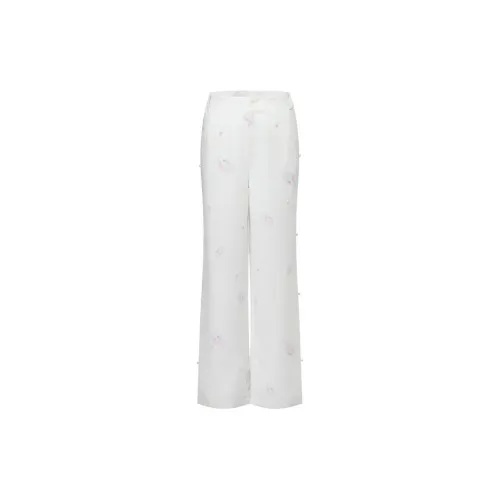 Three Quarters Casual Pants Women's White
