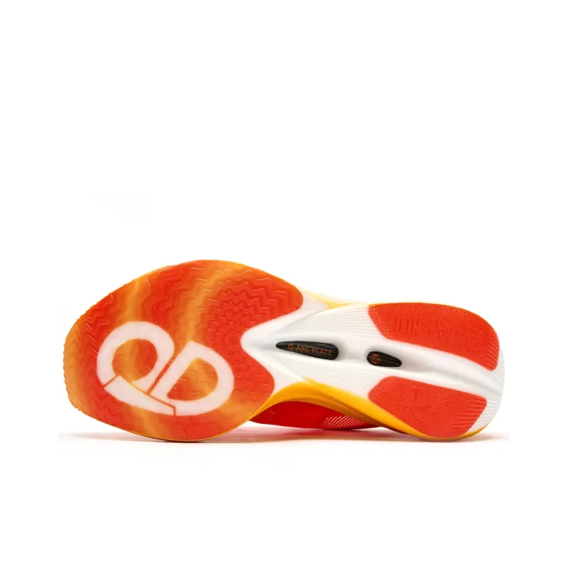 QIAODAN Flying Shadow PB4.0 Running Shoes Women's Low Top Dragon Flame Orange Wheat Yellow-2