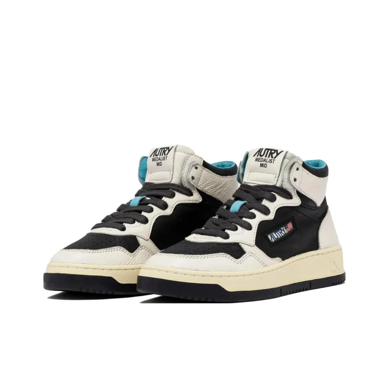 AUTRY Medalist High-Top Skateboard Shoes Men's Beige Black-1