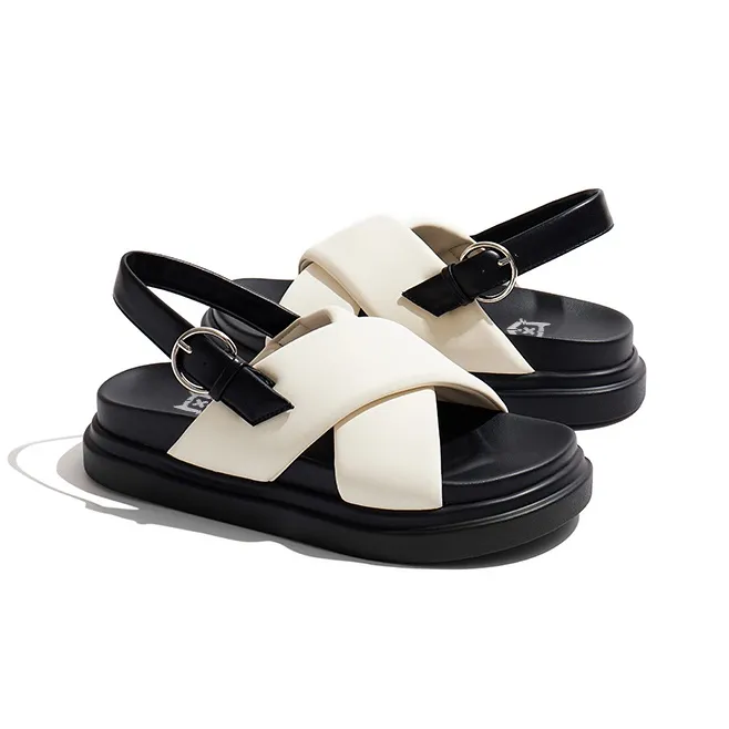 Old Meow Toe Notch Overwear One Strap Sandals 4cm Women's-4