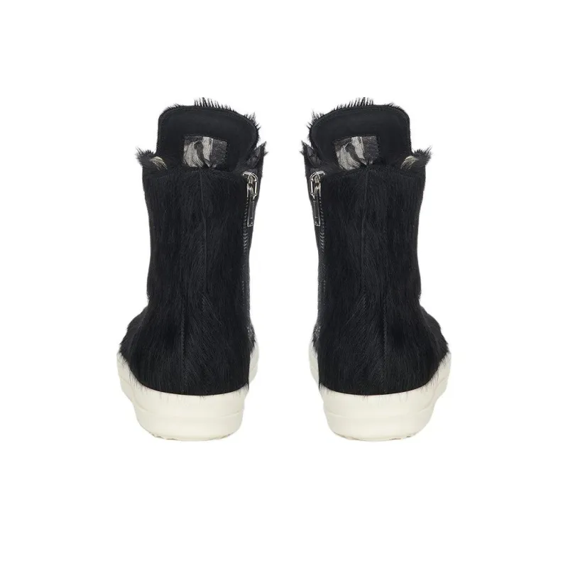 RICK OWENS/RO High Top Skateboard Shoes Men's Black-4