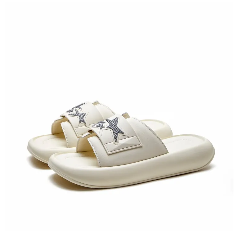 G+G Slip Resistant Abrasion Resistant Platform Slide Slipper Men's Ecru-1