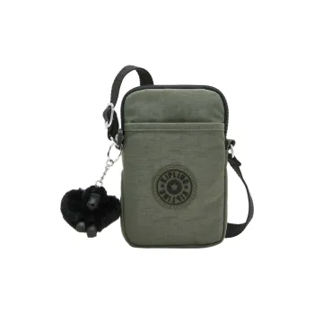 Kipling Polyamide Cell Phone Pouch, Shoulder Bag, Crossbody Bag Small Size Unisex Green Moss