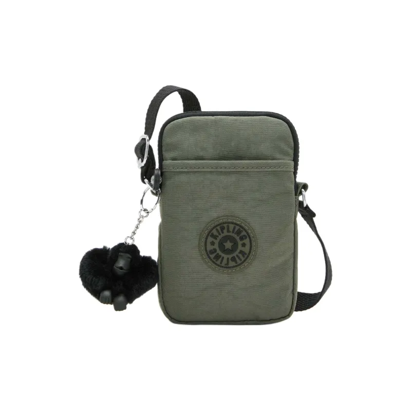 Kipling Polyamide Cell Phone Pouch, Shoulder Bag, Crossbody Bag Small Size Unisex Green Moss-0