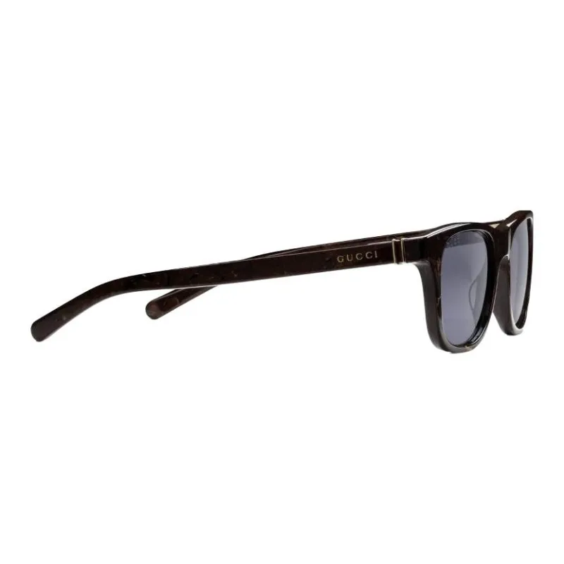 GUCCI Metal Square Sunglasses Men's Brown-2