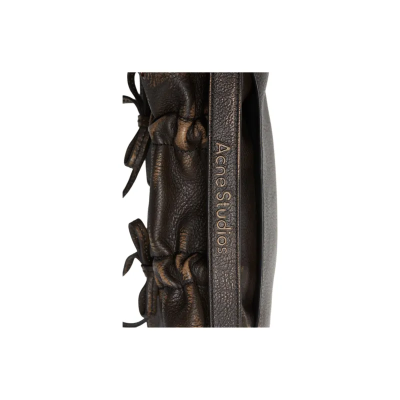 Acne Studios Calfskin Leather Super Mini Crossbody Bag Women's Dark Brown-4