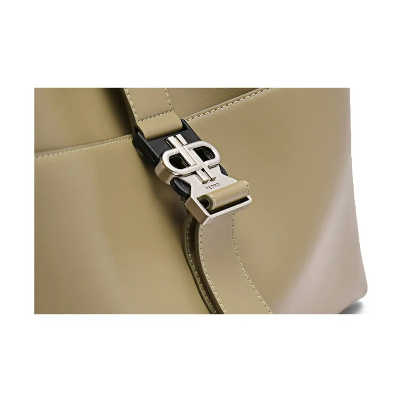 PEDRO PU Shoulder Bag Women's Black/Olive Green-10