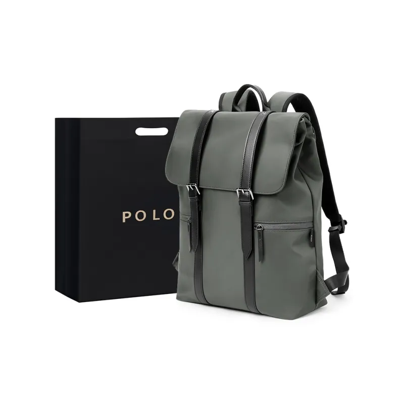 POLO Fabric With Synthetic Leather Backpack Large Size Men's Multicolor-0