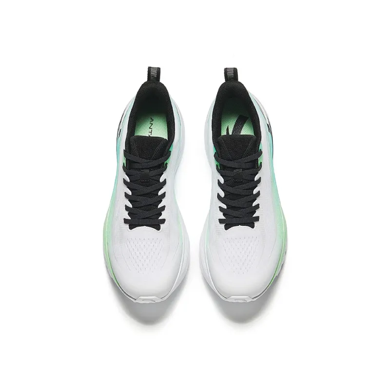 Anta Cushioned Slip Resistant Low Top Running Shoes Men's White Green-2