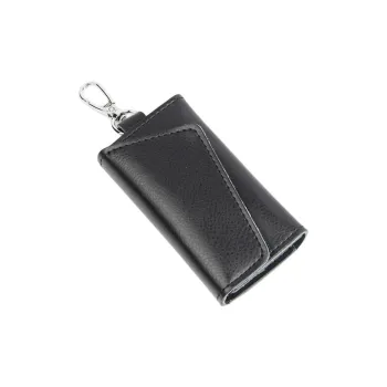 OUZIHUANG Cow Leather Key Pouch Mini Unisex Black/Purple/Red/Caramel