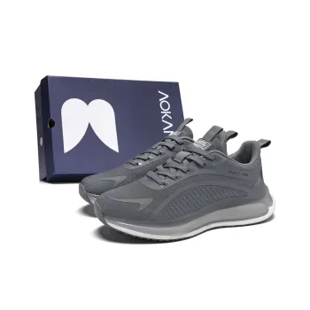 AOKANG Cushioning Coverage Height Increasing Lightweight Breathable Low-Top Outdoor Shoes Men's Gray