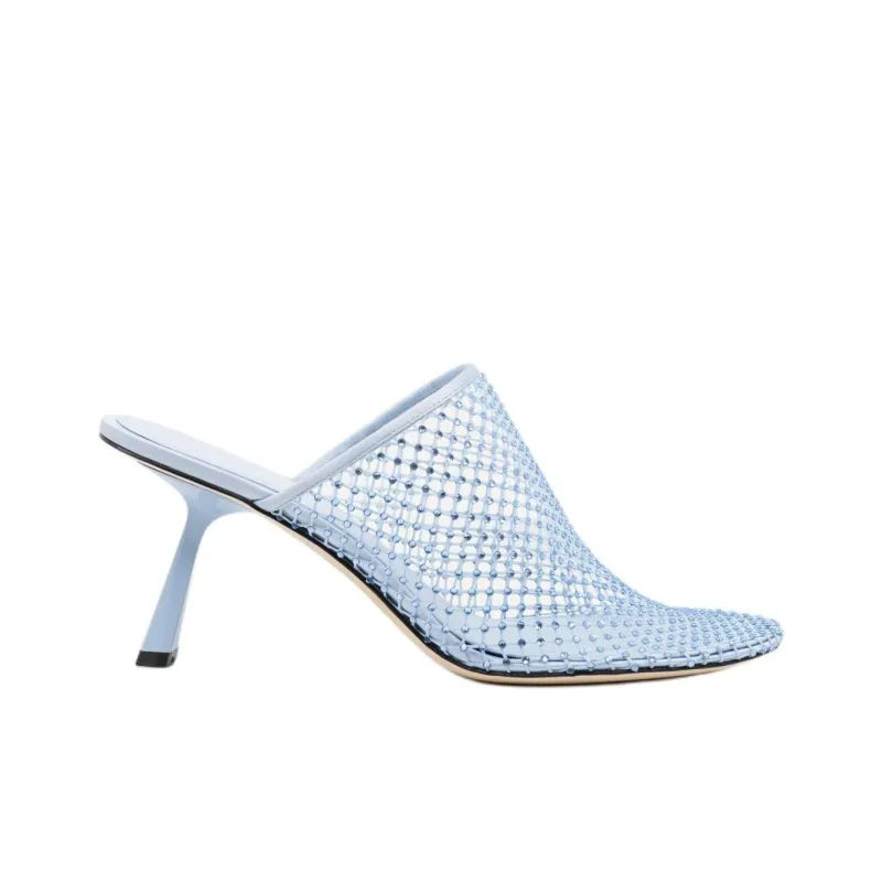 STUDIO AMELIA Closed Toe Slippers 8cm Women's Blue-1