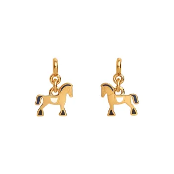 HERMES Metal Gold Plated Earrings Unisex Gold