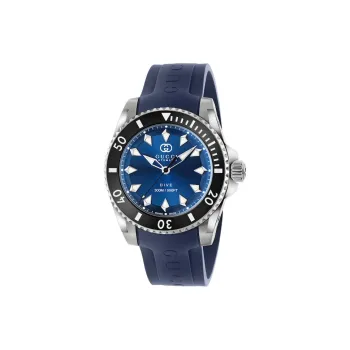 GUCCI Dive Collection Wrist Watch Automatic Mechanical Movement Rubber Strap 40mm Blue Dial Unisex
