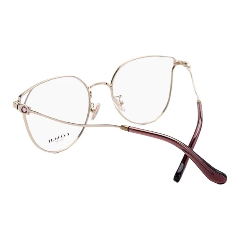 COACH Alloy Irregular Shape Eyeglass Frames Unisex Gold-3