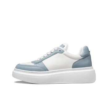 THOM WILLS Casual Versatile Trainer Sneaker White Shoes Low Top Skateboard Shoes Women's Blue
