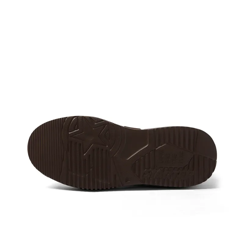 STARTER Vol 90s Anti Slip Wear Resistant Low Top Skateboard Shoes Unisex Dark Brown-5