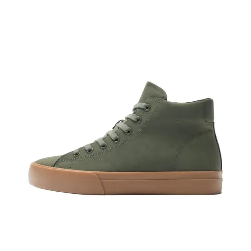 ZARA Skateboard Shoes Men High-Top Lake Green