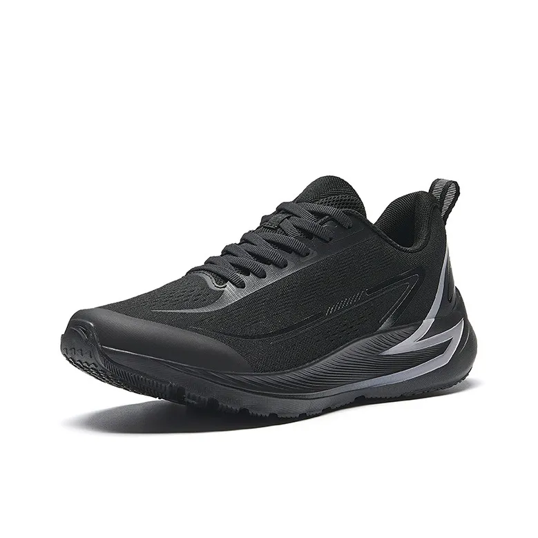 Anta Cushioned Slip Resistant Low Top Running Shoes Men's Black Gray-1