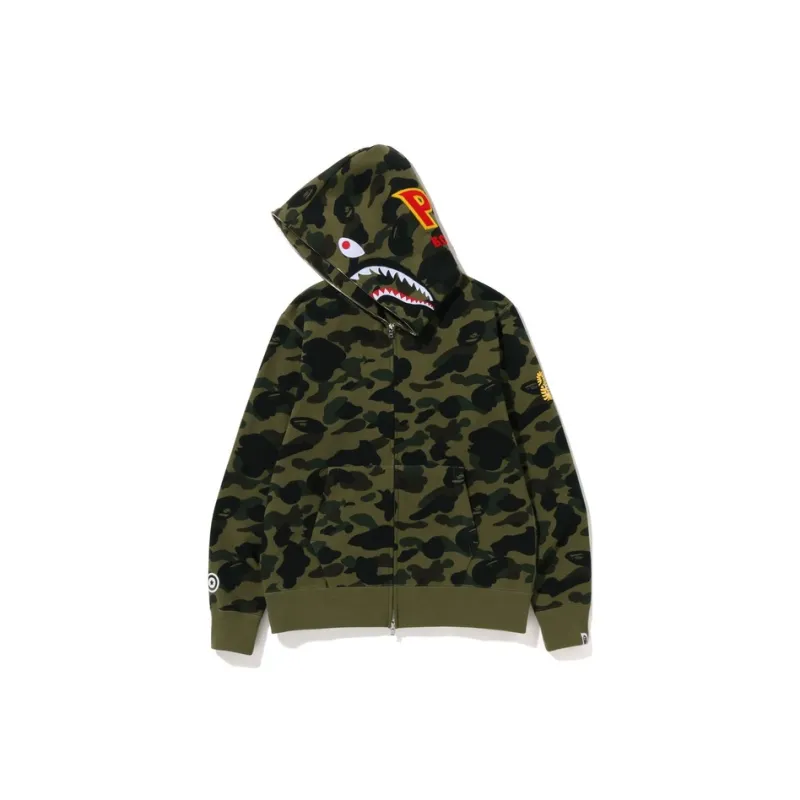 Bape 1st Camo Multi Logo Shark Full Zip Hoodie-3