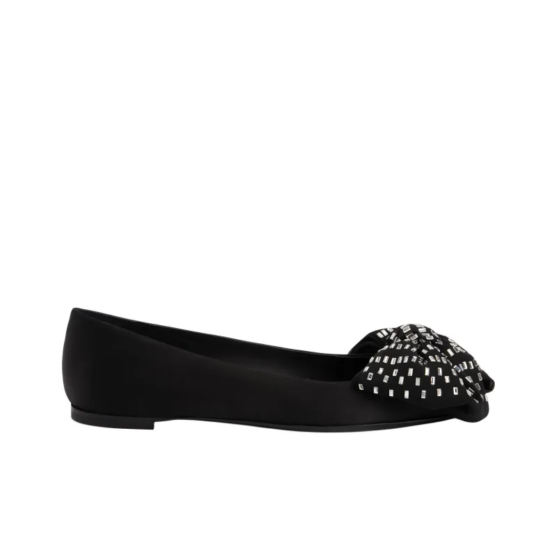 Giuseppe Zanotti Alexandrine Crystal embellished Bow Ballet Pumps-1