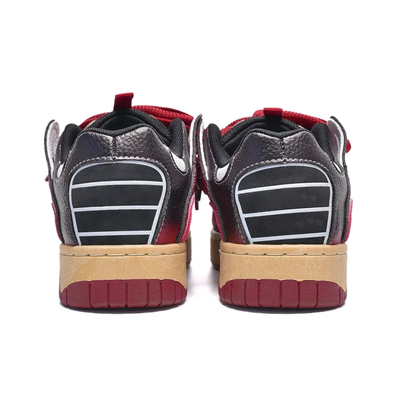 ABCIO Low Top Skateboard Shoes Women's Burgundy-6