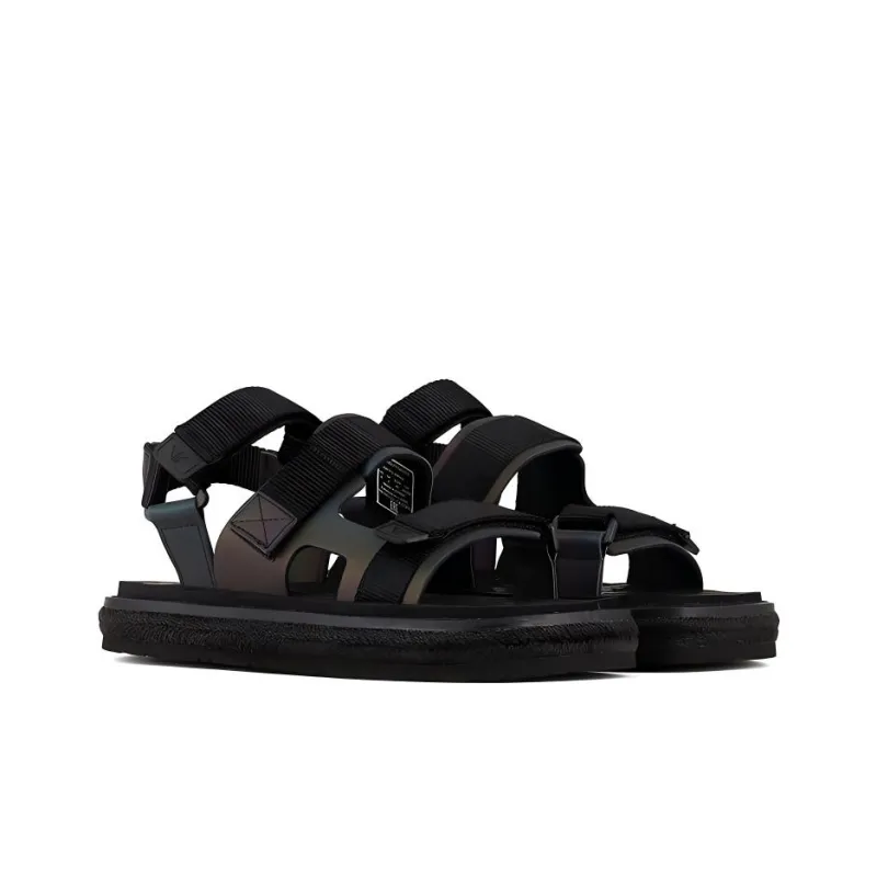 EMPORIO ARMANI One Strap Sandals Men's Black-2