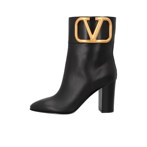 Valentino Vlogo Ankle Boots Women's Black/Gold