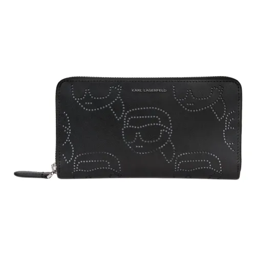 KARL LAGERFELD K/Ikonik Cow Leather Wallet Women's Black