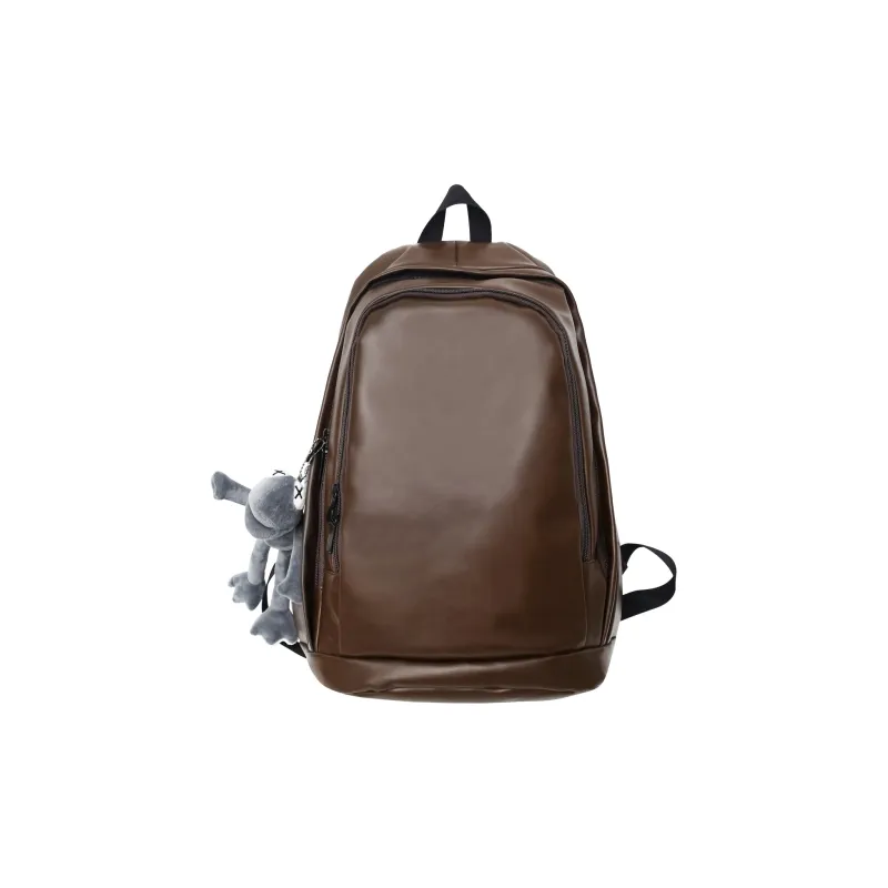 Cwatcun PU Backpack Unisex Black/White/Brown-4
