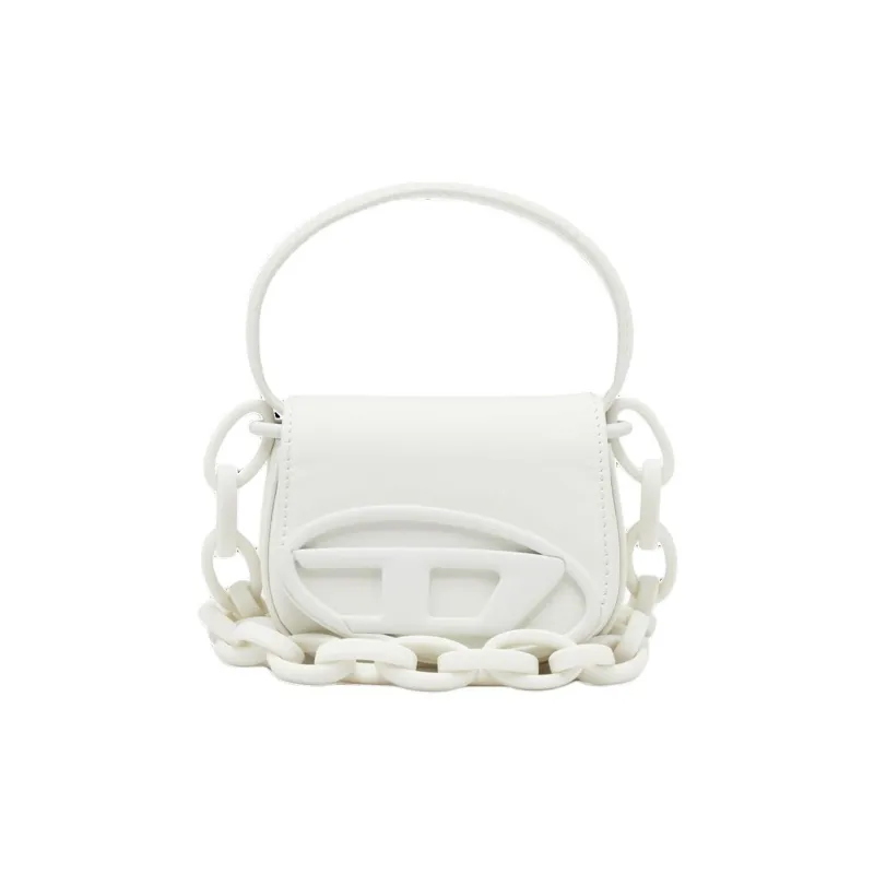 DIESEL Cow Leather Shoulder Bags Handbags Mini Women's White-1