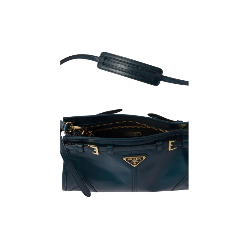 PRADA Leather Crossbody Bag, Shoulder Bag Women's Denim-3