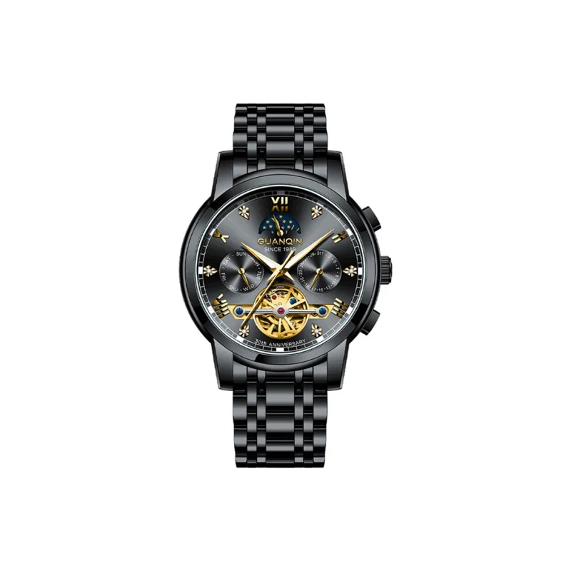 GUANQIN GJ16352 Mechanical Movement Stainless Steel Watchband Watch Men's Watches Silver Dial-15